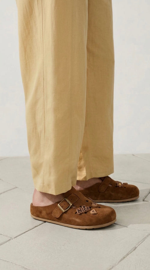 Mules Birkrocs Daim Marron