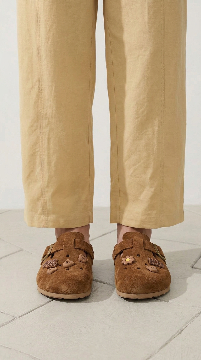 Mules Birkrocs Daim Marron