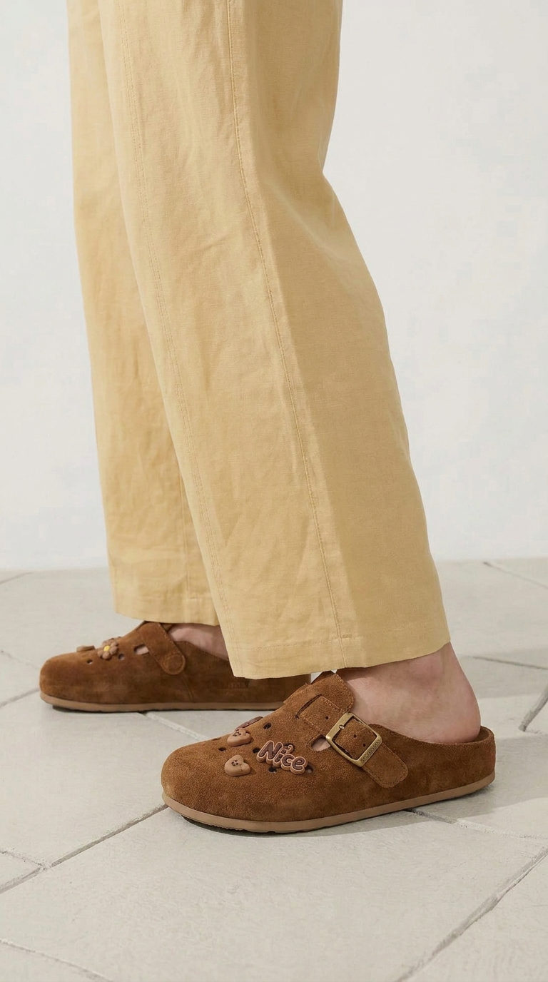 Mules Birkrocs Daim Marron
